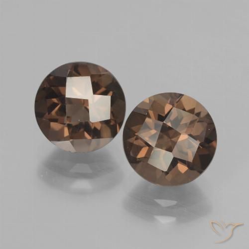 3.78ctw Natural Medium Brown Smoky Quartz, Round, VVS-VS