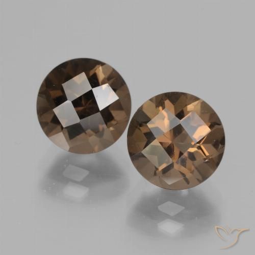 3.97ctw Natural Medium Brown Smoky Quartz, Round, VVS-VS
