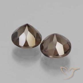Smoky Quartz Gemstones in 8 mm (calibrated) Size for Sale, Smoky Quartz Stones in Medium Brown Color