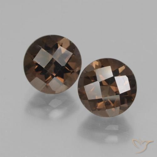 3.85ctw Natural Medium Brown Smoky Quartz, Round, VVS-VS