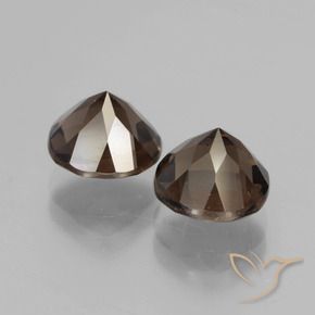 Smoky Quartz Gemstones in 8 mm (calibrated) Size for Sale, Smoky Quartz Stones in Medium Brown Color