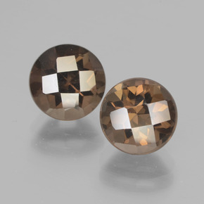 2ct Round Checkerboard Brown Smoky Quartz for sale thumb image of 2ct Round Checkerboard Brown Smoky Quartz (ID: 437216)