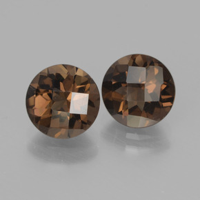 3.56 ctw Brown Smoky Quartz Stones, Natural Smoky Quartz in Round Checkerboard Shape for Sale