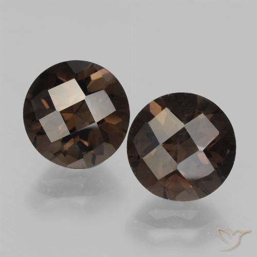 3.89ctw Natural Dark Blue Smoky Quartz, Round, VS