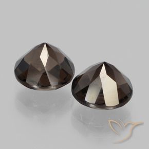 Smoky Quartz Gemstones in 8 mm (calibrated) Size for Sale, Smoky Quartz Stones in Dark Blue Color