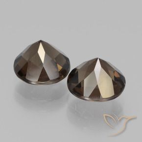 Smoky Quartz Gemstones in 8 mm (calibrated) Size for Sale, Smoky Quartz Stones in Medium Brown Color