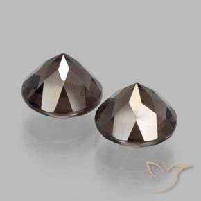 Smoky Quartz Gemstones in 8 mm (calibrated) Size for Sale, Smoky Quartz Stones in Hickory Brown Color