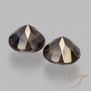 Smoky Quartz Gemstones in 8 mm (calibrated) Size for Sale, Smoky Quartz Stones in Hickory Brown Color