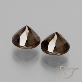 Smoky Quartz Gemstones in 8 mm (calibrated) Size for Sale, Smoky Quartz Stones in Hickory Brown Color