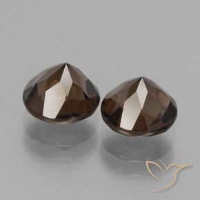Smoky Quartz Gemstones in 8 mm (calibrated) Size for Sale, Smoky Quartz Stones in Hickory Brown Color