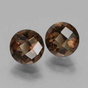 3.72 ctw Brown Smoky Quartz Stones, Natural Smoky Quartz in Round Checkerboard Shape for Sale