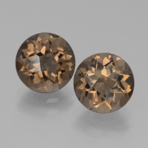 Warm Brown Дымчатый Кварц Камень - 1.9ct Круглая Шахматная Огранка (ID: 439747)