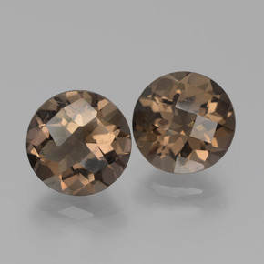 3.72 ctw Brown Smoky Quartz Stones, Natural Smoky Quartz in Round Checkerboard Shape for Sale