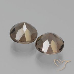 Smoky Quartz Gemstones in 8 mm (calibrated) Size for Sale, Smoky Quartz Stones in Medium Brown Color