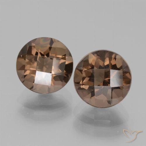 3.88ctw Natural Medium Brown Smoky Quartz, Round, VVS-VS