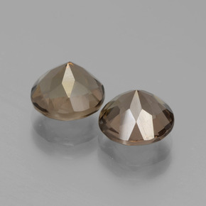 Smoky Quartz Gemstones in 8 mm (calibrated) Size for Sale, Smoky Quartz Stones in Light Mocha Color