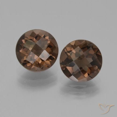 3.66ctw Natural Medium Brown Smoky Quartz, Round, VVS-VS