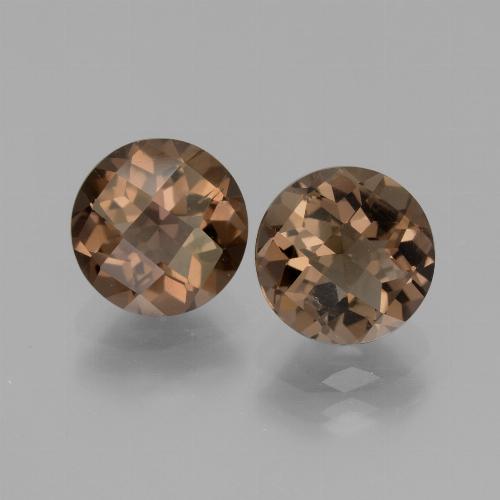 Hickory Brown Smoky Quartz Gem - 1.8ct Round Checkerboard (ID: 440014)