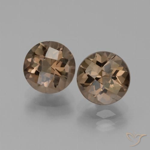 3.60ctw Natural Chocolate Brown Smoky Quartz, Round, VVS-VS