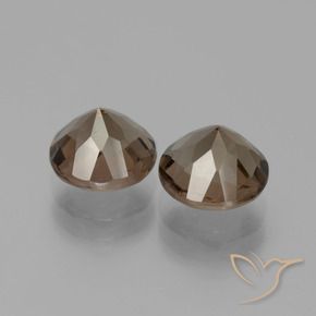 Smoky Quartz Gemstones in 8 mm (calibrated) Size for Sale, Smoky Quartz Stones in Chocolate Brown Color