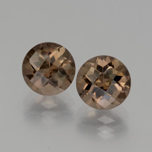 Warm Brown Дымчатый Кварц Камень - 1.9ct Круглая Шахматная Огранка (ID: 440142)