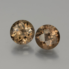 Warmes Braun Rauchquarz Edelstein - 1.9ct Rund Schachbrett (ID: 440147)