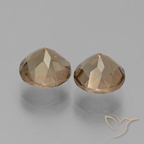 Smoky Quartz Gemstones in 8 mm (calibrated) Size for Sale, Smoky Quartz Stones in Warm Brown Color