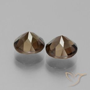 Smoky Quartz Gemstones in 8 mm (calibrated) Size for Sale, Smoky Quartz Stones in Dark Brown Color
