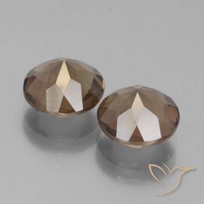Smoky Quartz Gemstones in 8 mm (calibrated) Size for Sale, Smoky Quartz Stones in Gingerbread Brown Color