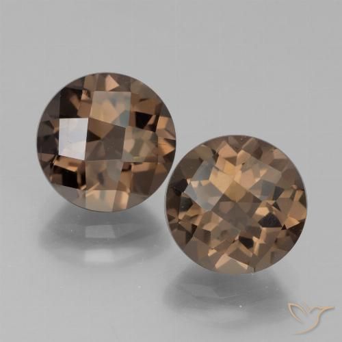 3.60ctw Natural Warm Brown Smoky Quartz, Round, VVS-VS
