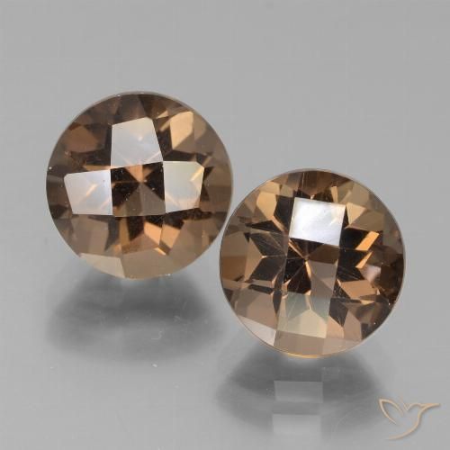 3.80ctw Natural Gingerbread Brown Smoky Quartz, Round, VS