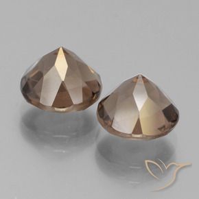 Smoky Quartz Gemstones in 8 mm (calibrated) Size for Sale, Smoky Quartz Stones in Gingerbread Brown Color
