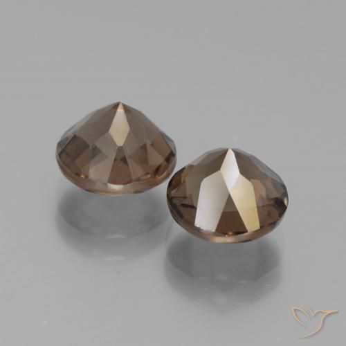 Smoky Quartz Gemstones in 8 mm (calibrated) Size for Sale, Smoky Quartz Stones in Chocolate Brown Color