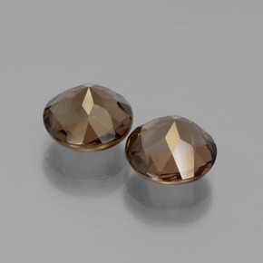 Smoky Quartz Gemstones in 8 mm (calibrated) Size for Sale, Smoky Quartz Stones in Medium Brown Color