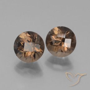 3.83 ctw Brown Smoky Quartz Stones, Natural Smoky Quartz in Round Checkerboard Shape for Sale