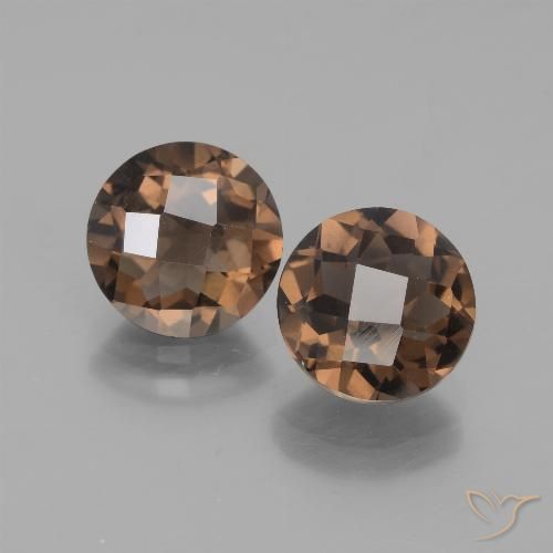 3.63ctw Natural Medium Brown Smoky Quartz, Round, VS