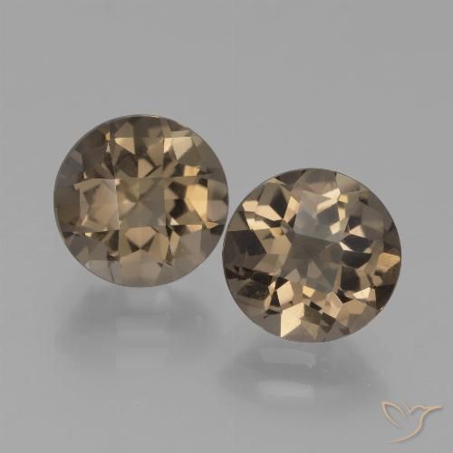 3.24ctw Natural Light Mocha Smoky Quartz, Round, VS