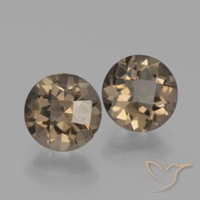 3.24 ctw Brown Smoky Quartz Stones, Natural Smoky Quartz in Round Checkerboard Shape for Sale