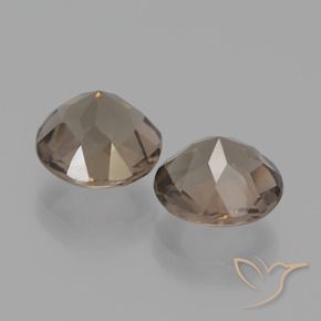 Smoky Quartz Gemstones in 8 mm (calibrated) Size for Sale, Smoky Quartz Stones in Light Mocha Color