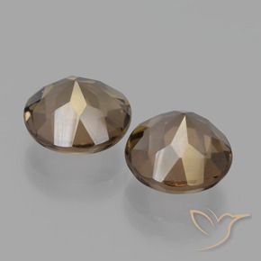Smoky Quartz Gemstones in 8 mm (calibrated) Size for Sale, Smoky Quartz Stones in Warm Brown Color