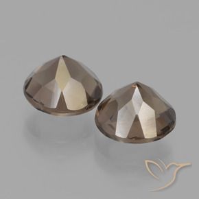Smoky Quartz Gemstones in 8 mm (calibrated) Size for Sale, Smoky Quartz Stones in Light Mocha Color