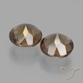 Smoky Quartz Gemstones in 8 mm (calibrated) Size for Sale, Smoky Quartz Stones in Medium Brown Color