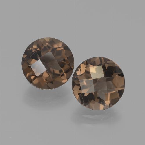 Warm Brown Дымчатый Кварц Камень - 1.8ct Круглая Шахматная Огранка (ID: 442935)
