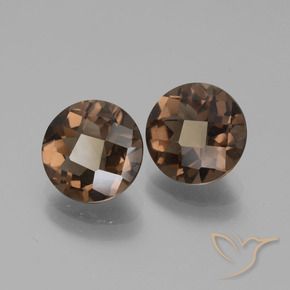 3.50 ctw Brown Smoky Quartz Stones, Natural Smoky Quartz in Round Checkerboard Shape for Sale