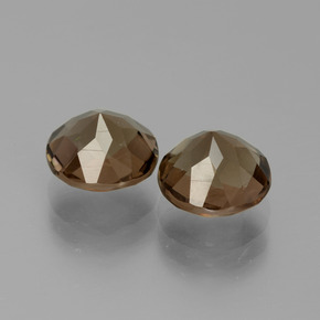 Smoky Quartz Gemstones in 8 mm (calibrated) Size for Sale, Smoky Quartz Stones in Medium-Dark Brown Color
