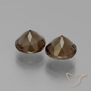 Smoky Quartz Gemstones in 8 mm (calibrated) Size for Sale, Smoky Quartz Stones in Hickory Brown Color