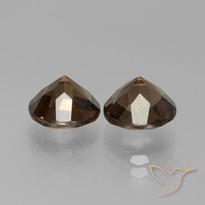Smoky Quartz Gemstones in 8 mm (calibrated) Size for Sale, Smoky Quartz Stones in Hickory Brown Color