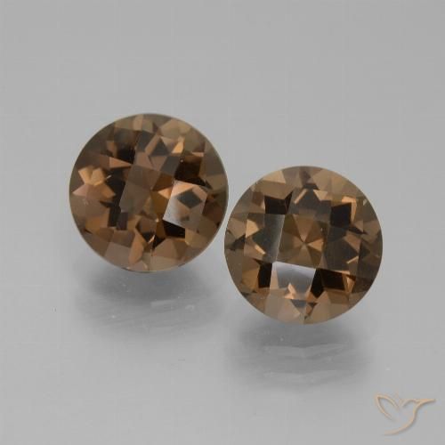 3.62ctw Natural Medium Brown Smoky Quartz, Round, VS