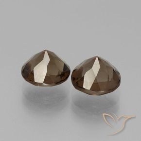 Smoky Quartz Gemstones in 8 mm (calibrated) Size for Sale, Smoky Quartz Stones in Dark Blue Color
