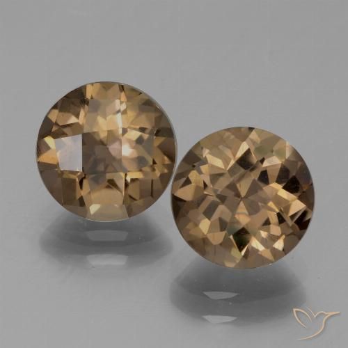 3.50ctw Natural Gingerbread Brown Smoky Quartz, Round, VS